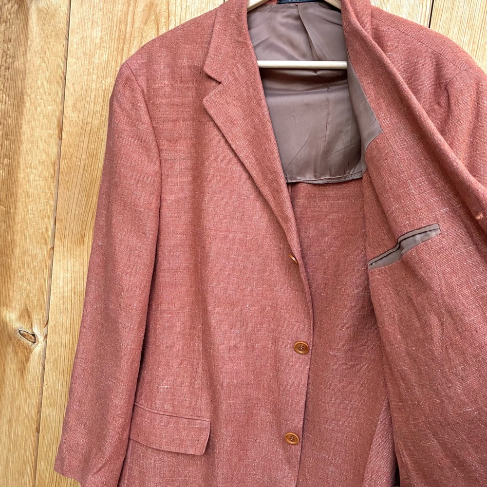 Ermenegildo Zegna Terracotta Linen Silk Sport Coat Blazer Sz 44R - Picture 9 of 11
